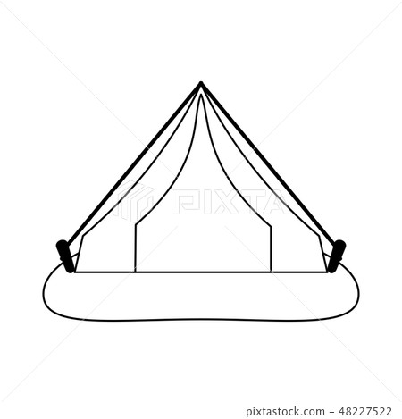 camping tent in nature black and white camping tent in nature black and white 48227522