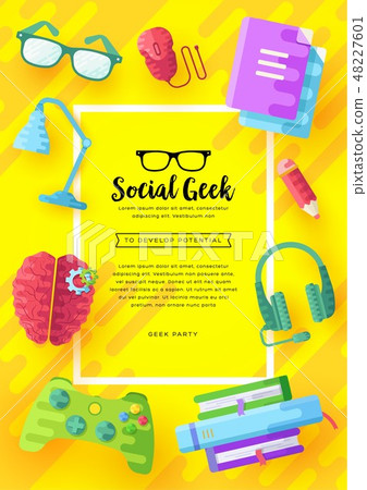 it geeks vector brochure cards set. office professional developer template of flyear, magazines 48227601