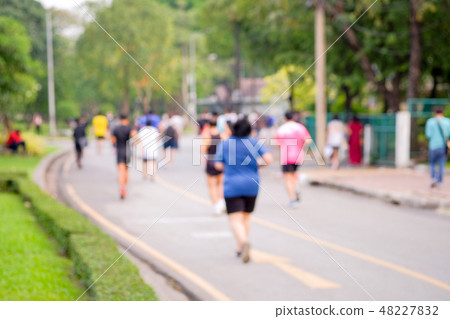 Blurred image of people who are jogging  48227832