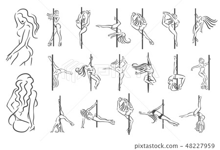 Vector illustration concept of striptease girl. Icon on white background 48227959