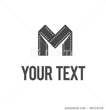 Vector illustration concept of M letter logo symbol. Black on white background Vector illustration concept of M letter logo symbol. Black on white background 48228238