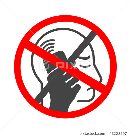 No cell phone. Forbidden Mobile phone ringing or vibrating flat icon for apps or websites 48228397