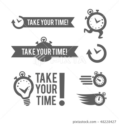 Time management logo template. Concept icon isolated on white background. Vector symbol.  48228427