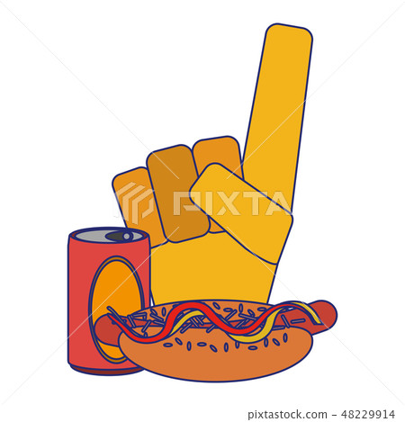 sport flang glove with soda and hot dog 48229914