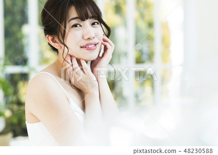 Female beauty skin care sleeping morning young women cute lifestyle Female beauty skin care sleeping morning young women cute lifestyle 48230588