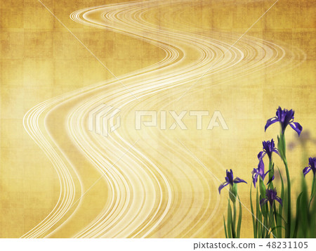 背景 - 日本 - 日本風格 - 日本模式 - 金葉 - 虹膜 - 河 背景 - 日本 - 日本風格 - 日本模式 - 金葉 - 虹膜 - 河 48231105