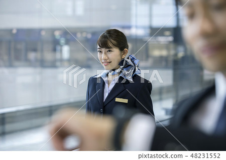 CA walking in the airport passage 48231552