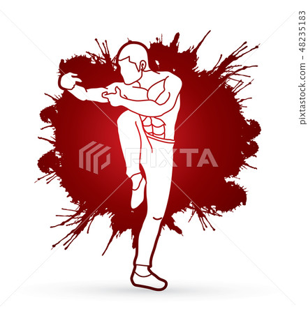 Drunken Kung fu pose graphic vector. 48235183