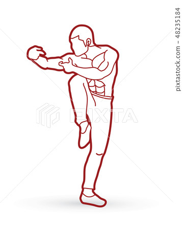 Drunken Kung fu pose graphic vector. Drunken Kung fu pose graphic vector. 48235184