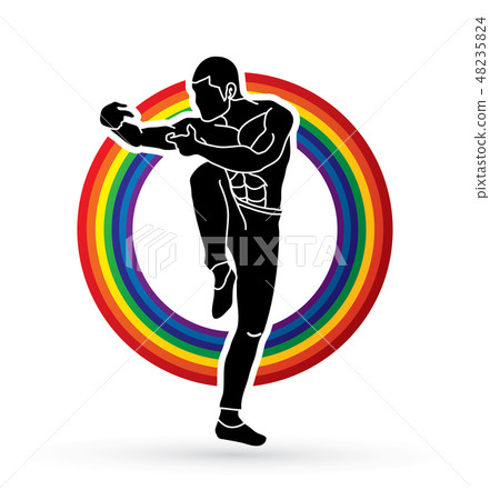 Drunken Kung fu pose graphic vector 48235824