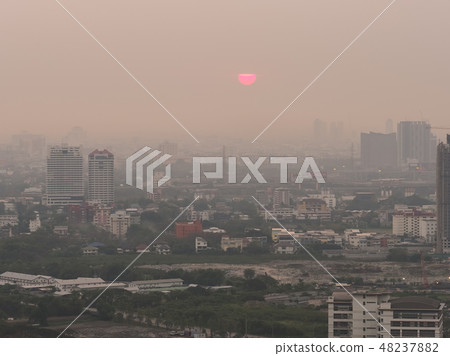 Morning sky in Bangkok, Thailand PM2.5 smog / morning sky in Bangkok Morning sky in Bangkok, Thailand PM2.5 smog / morning sky in Bangkok 48237882