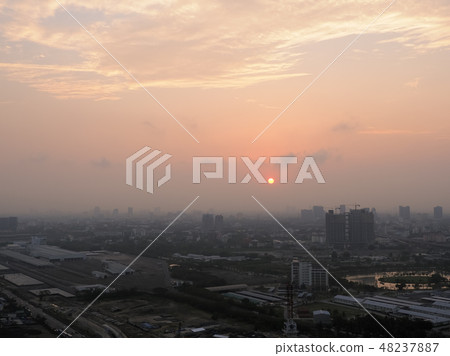 Morning sky in Bangkok, Thailand PM2.5 smog / morning sky in Bangkok 48237887