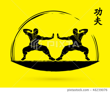 Kung fu action ready to fight designed graphic  48239076