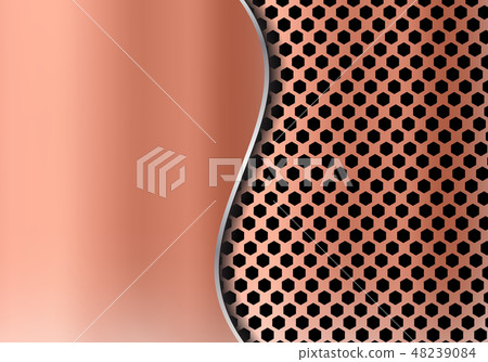 Abstract copper metal background made from hexagon 48239084