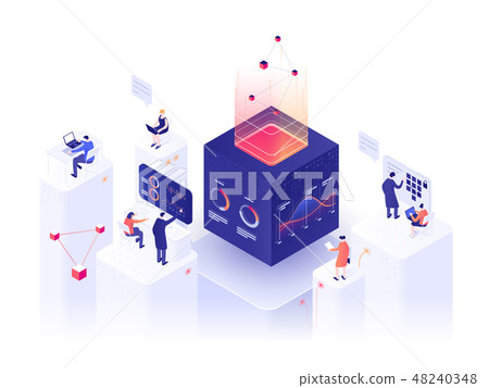 People interacting with charts and analyzing statistics. People interacting with charts and analyzing statistics. 48240348