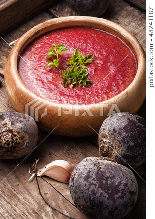 Beetroot creamy soup 48241187