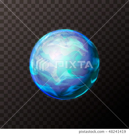 Realistic Neptune planet with texture on transparent background 48241419