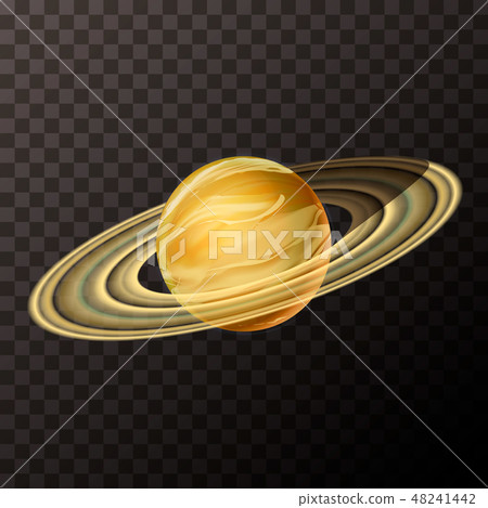 Realistic Saturn with texture, colorful planet on transparent background Realistic Saturn with texture, colorful planet on transparent background 48241442