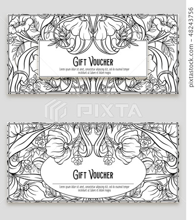 Floral pattern in art nouveau style, vintage Floral pattern in art nouveau style, vintage 48243756