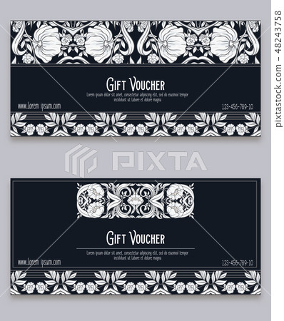 Floral pattern in art nouveau style, vintage Floral pattern in art nouveau style, vintage 48243758