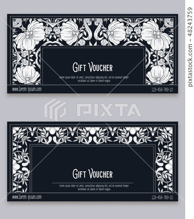 Floral pattern in art nouveau style, vintage Floral pattern in art nouveau style, vintage 48243759