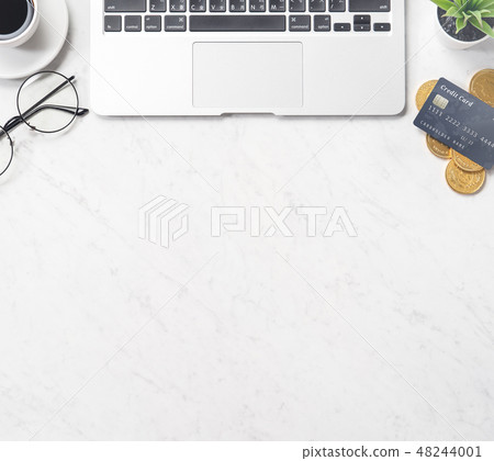 Credit card mobile phone notebook consumption tax support card phone payment mockup Credit card mobile phone notebook consumption tax support card phone payment mockup 48244001