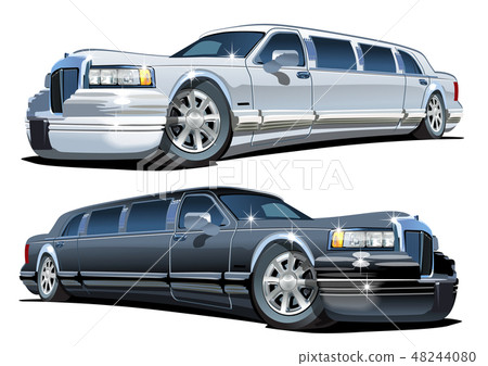Vector Cartoon limousines set isolated on white 48244080