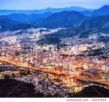 長崎城世界三大夜景稻佐山傾斜移位鏡頭長崎傾斜移位 48244084