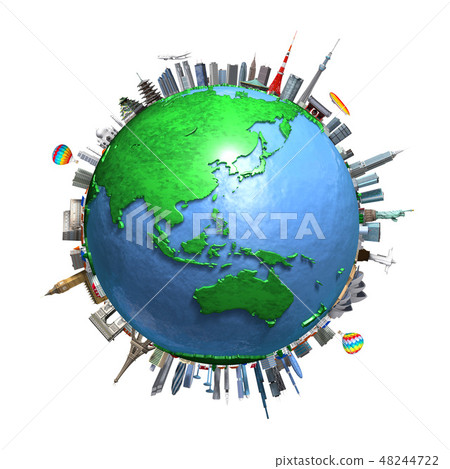 Earth Landmark Asia White Back 48244722