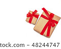 objects  Brown and white Gift box bow  48244747