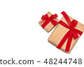 objects  Brown and white Gift box bow  48244748
