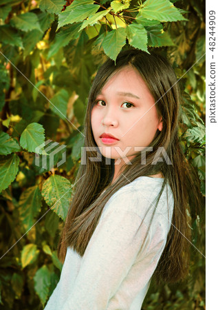 Beautiful young spring girl Beautiful young spring girl 48244909