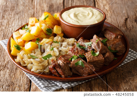 Fried Beef Rydberg served with onions Fried Beef Rydberg served with onions 48245058