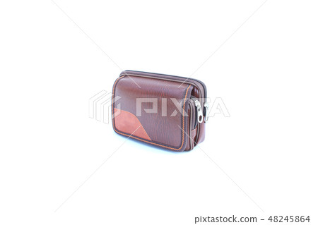 pocket bag leather on isolated 48245864
