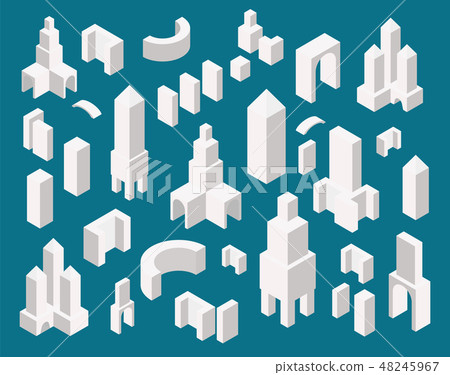 Isometric town constructor set for creating map Isometric town constructor set for creating map 48245967