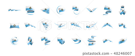 San Marino flag, vector illustration on a white background 48246007