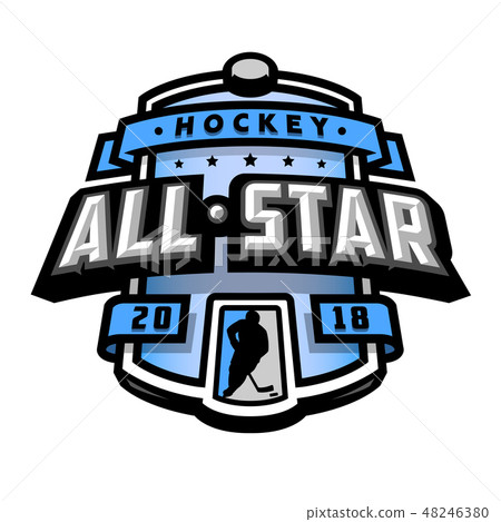 All stars of hockey, logo, emblem. 48246380