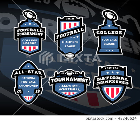 Set of American football logos, emblems, labels. 48246624