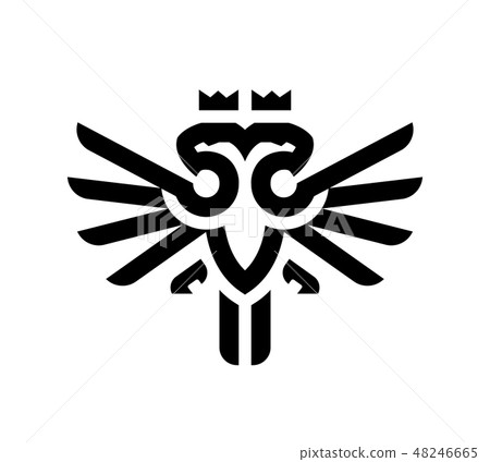 Two Head Eagle logo design template. 48246665