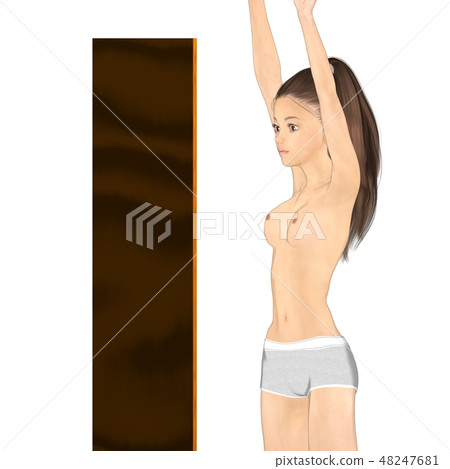 Breast cancer self-check image perming2DCG illustration material Breast cancer self-check image perming2DCG illustration material 48247681