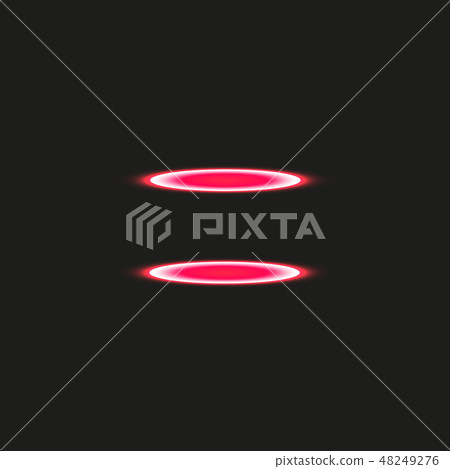 Magic fantasy portal. Futuristic teleport. Light effect. Red candles rays of a night scene with 48249276