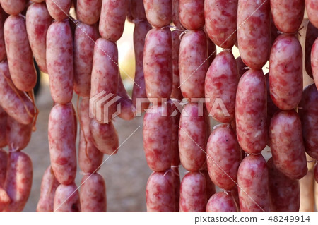 sausages at street food 48249914