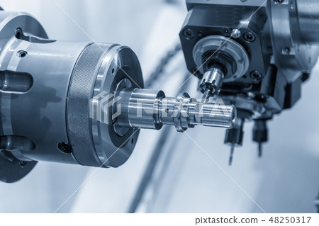 The CNC lathe machine . The CNC lathe machine . 48250317