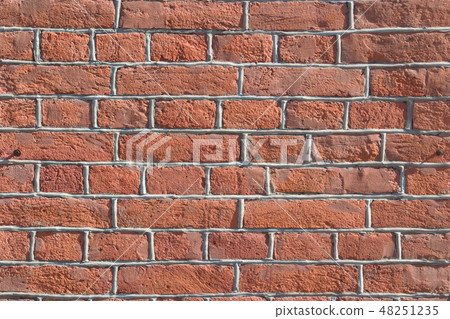 Image of brick wall with metal screws Image of brick wall with metal screws 48251235