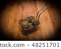 Meatballs on steel food basket 48251701