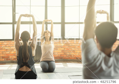 Yoga therapy class, concept Yoga therapy class, concept 48251796