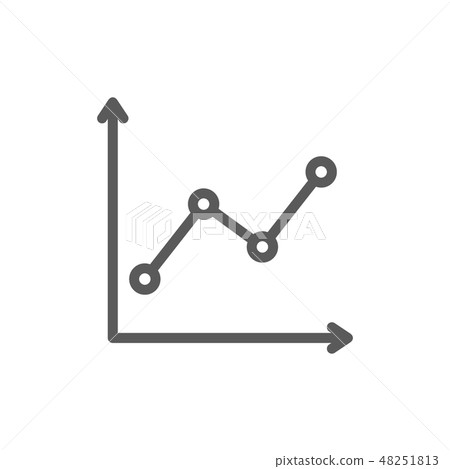 Trendy chart bar, growing graph line icon. 48251813
