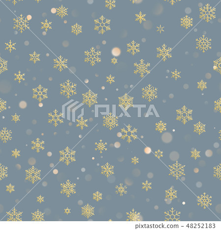 Christmas seamless pattern with gold snowflakes on dark purple pastel background. Holiday design for Christmas seamless pattern with gold snowflakes on dark purple pastel background. Holiday design for 48252183