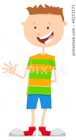 kid or teen boy cartoon illustration 48253572