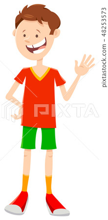 teen or kid boy cartoon character 48253573